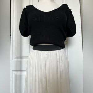 Pleated pants with top set